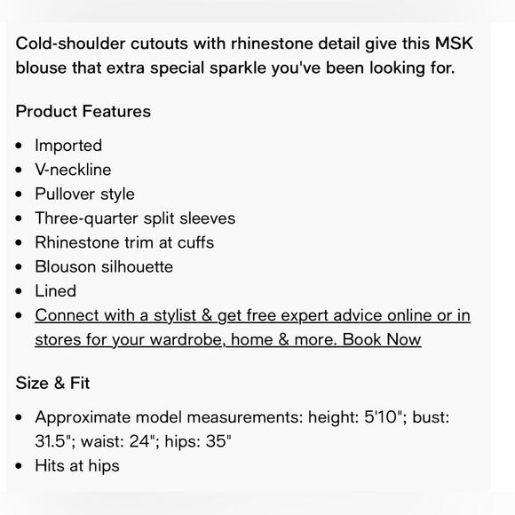 MSK
Split-Sleeve Metallic Blouson Top - Picture 7 of 10